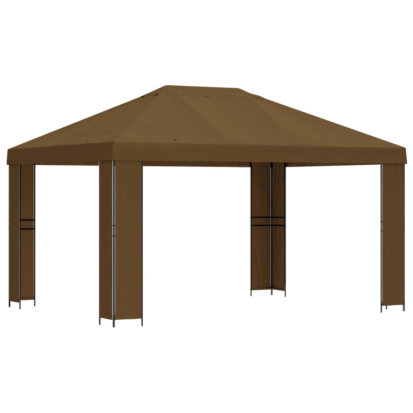 vidaXL Gazebo 4 x 3 m Taupe Polyester and Steel 190 gsm 2