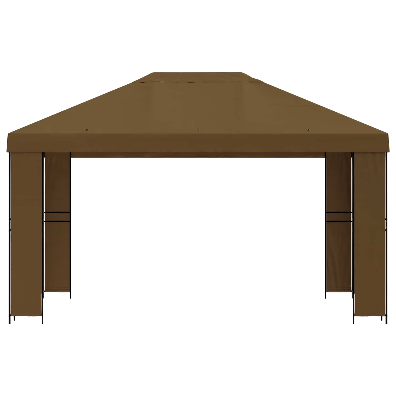 vidaXL Gazebo 4 x 3 m Taupe Polyester and Steel 190 gsm 3