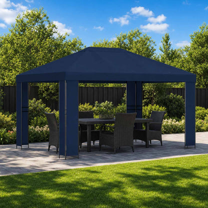 vidaXL Gazebo 4 x 3 m Blue Polyester and Steel 190 gsm 1