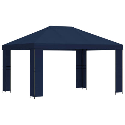 vidaXL Gazebo 4 x 3 m Blue Polyester and Steel 190 gsm 2