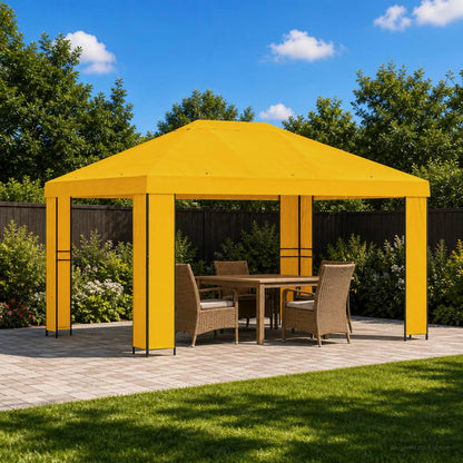 vidaXL Gazebo 4 x 3 m Yellow Polyester and Steel 190 gsm 1