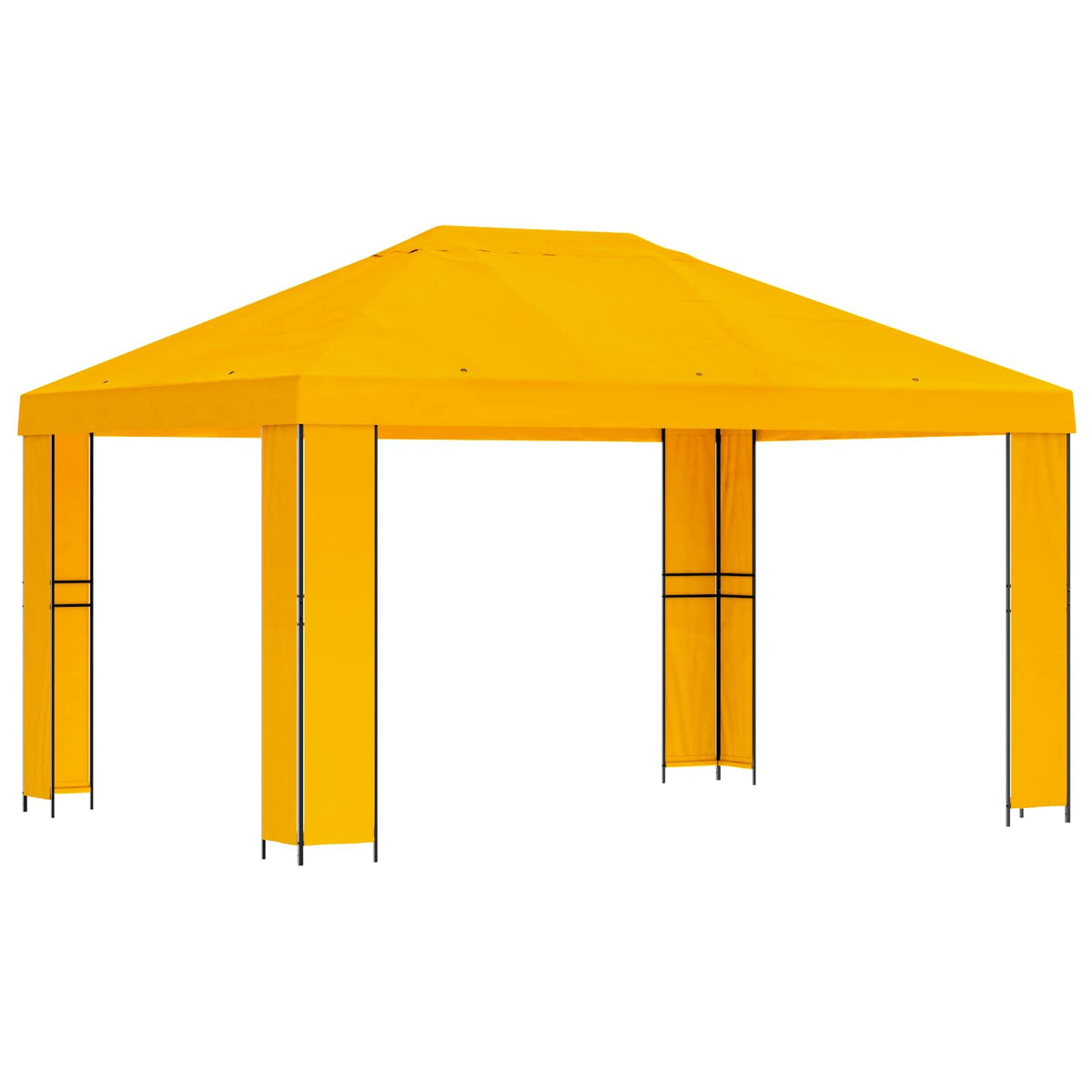 vidaXL Gazebo 4 x 3 m Yellow Polyester and Steel 190 gsm 2