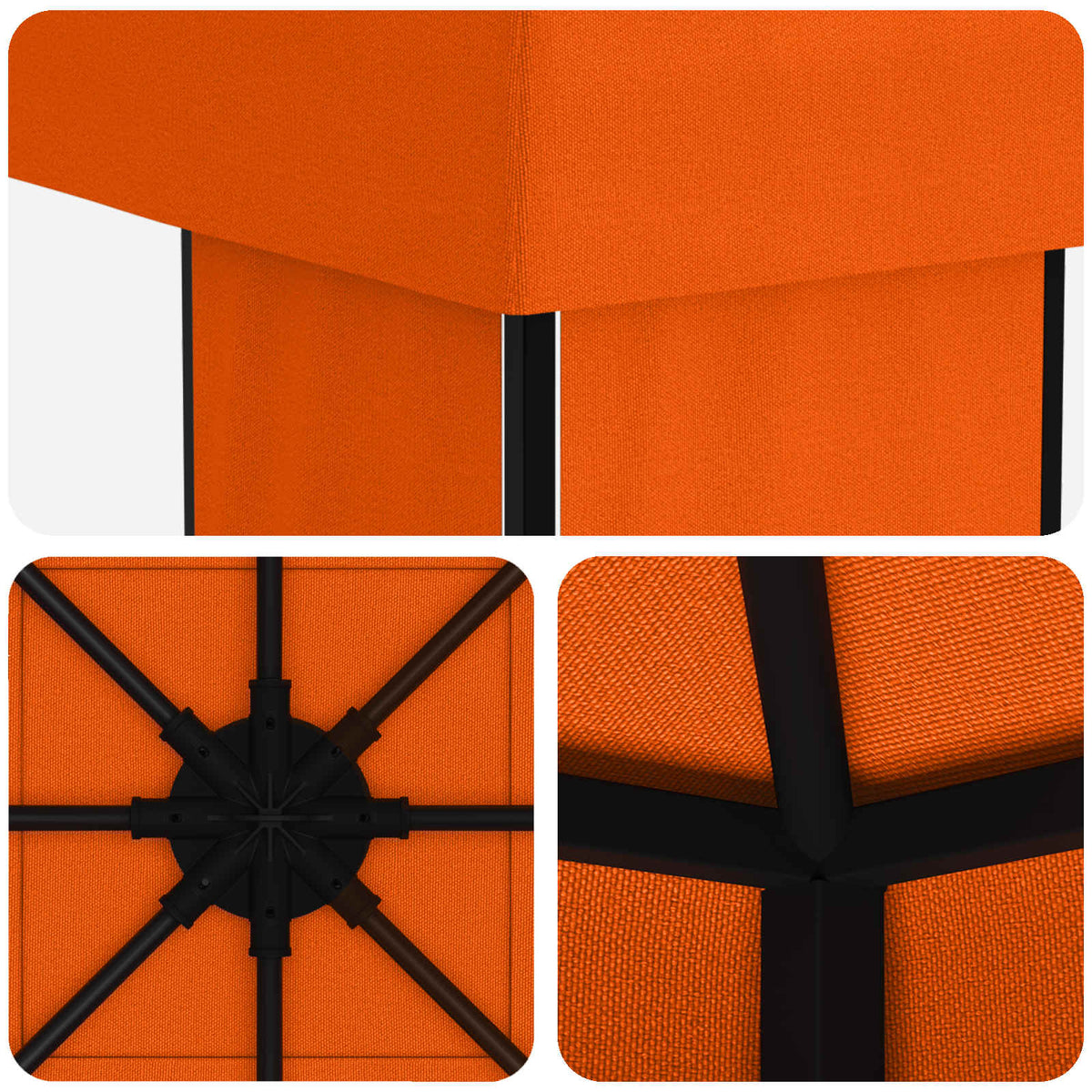 vidaXL Gazebo 4 x 3 m Orange Polyester and Steel 190 gsm 5