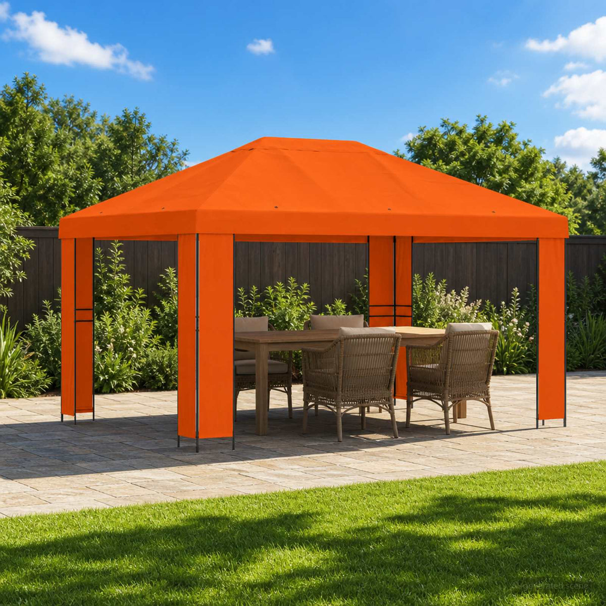 vidaXL Gazebo 4 x 3 m Orange Polyester and Steel 190 gsm 1