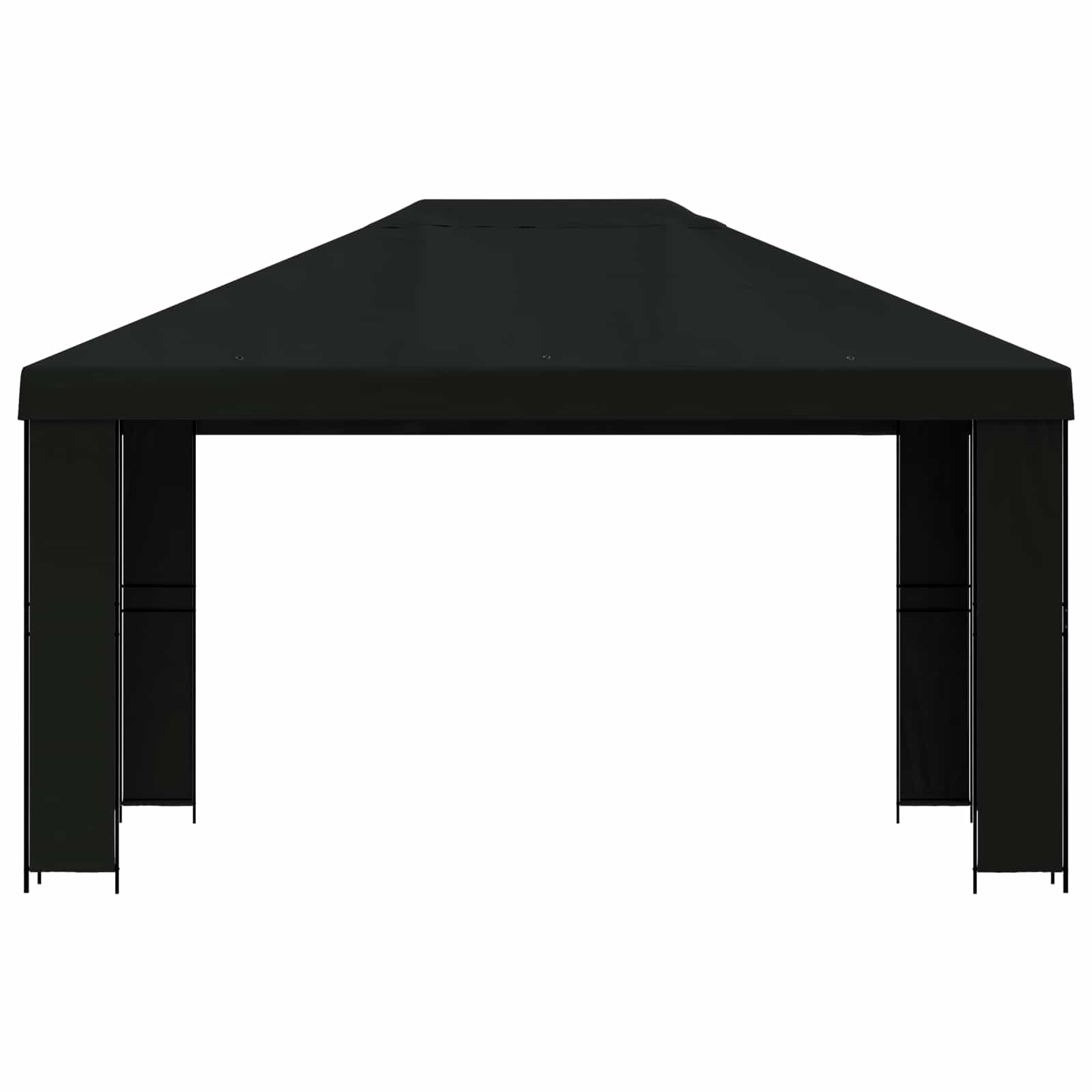 vidaXL Gazebo 4 x 3 m Black Polyester and Steel 190 gsm 3