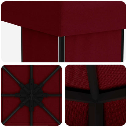 vidaXL Gazebo 4 x 3 m Burgundy Polyester and Steel 190 gsm 5
