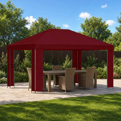 vidaXL Gazebo 4 x 3 m Burgundy Polyester and Steel 190 gsm 1