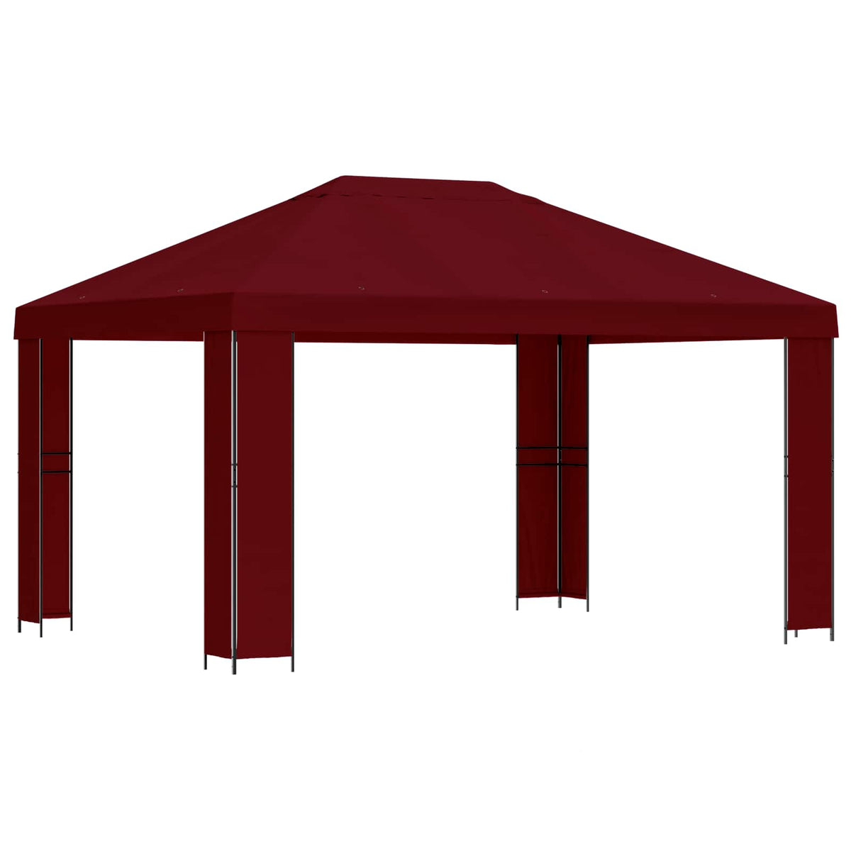 vidaXL Gazebo 4 x 3 m Burgundy Polyester and Steel 190 gsm 2