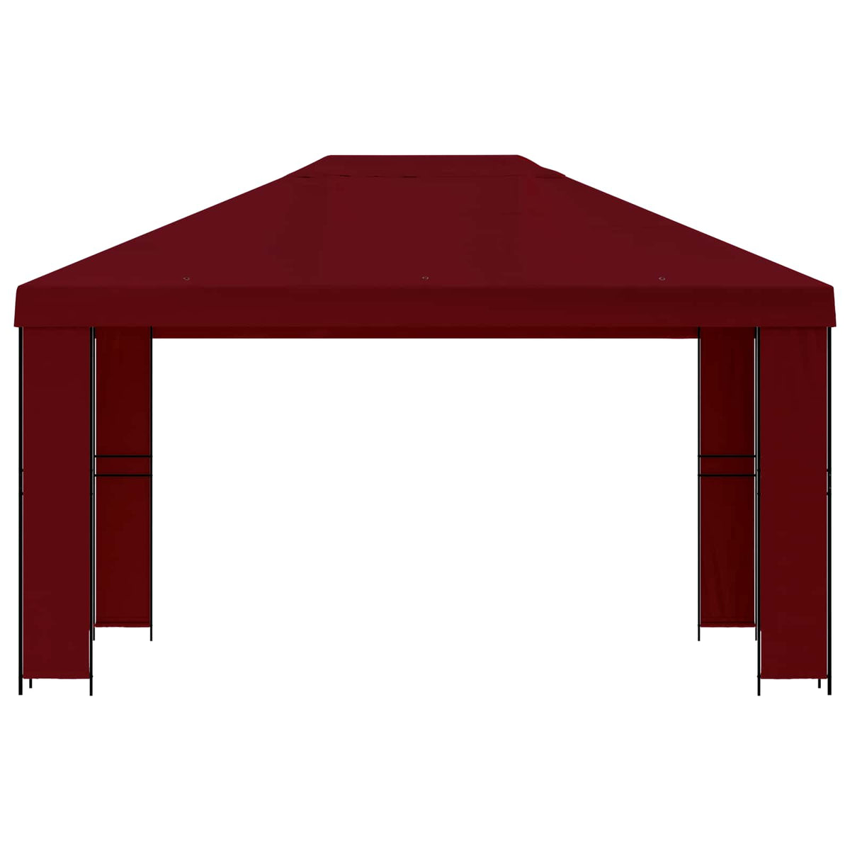 vidaXL Gazebo 4 x 3 m Burgundy Polyester and Steel 190 gsm 3