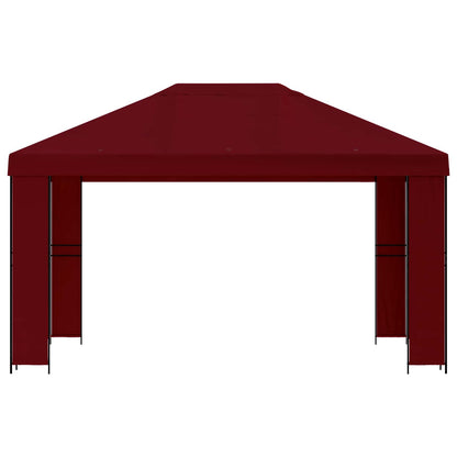 vidaXL Gazebo 4 x 3 m Burgundy Polyester and Steel 190 gsm 3