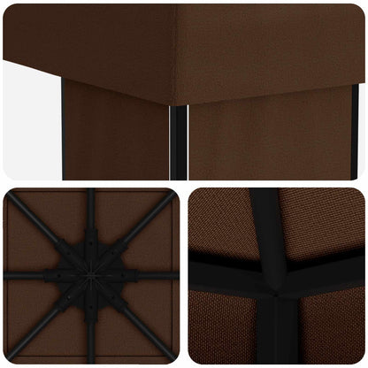 vidaXL Gazebo 4 x 3 m Brown Polyester and Steel 190 gsm 5