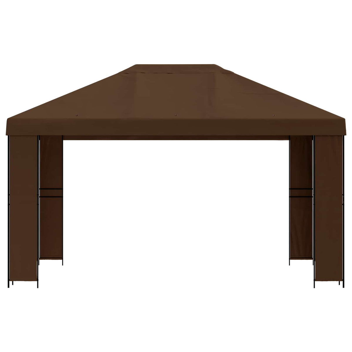 vidaXL Gazebo 4 x 3 m Brown Polyester and Steel 190 gsm 3