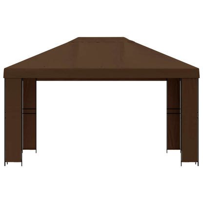 vidaXL Gazebo 4 x 3 m Brown Polyester and Steel 190 gsm 3