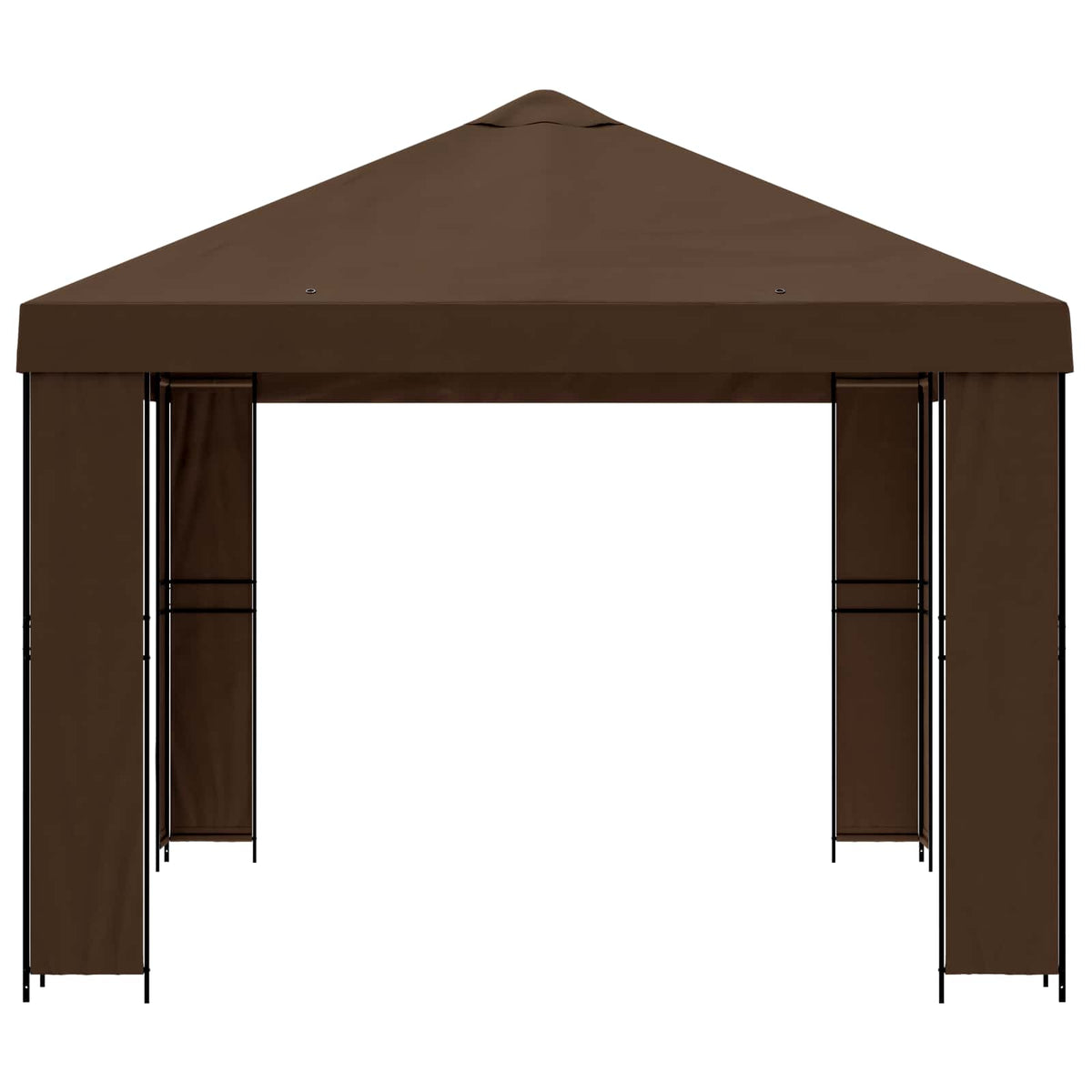 vidaXL Gazebo 4 x 3 m Brown Polyester and Steel 190 gsm 4