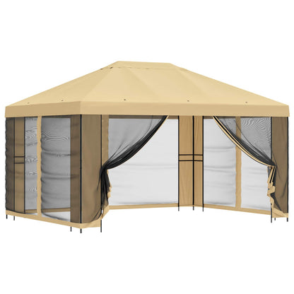 Garden Gazebo with Sidewalls 4 x 3 m Polyester and Steel with 4 sidewalls Cream
