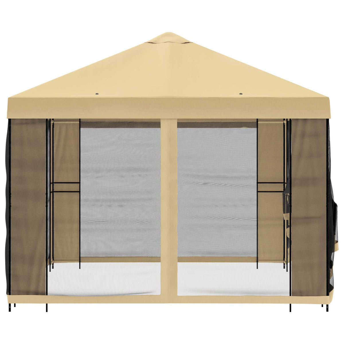 vidaXL Garden Gazebo with Sidewalls 4 x 3 m Cream Polyester and Steel 6