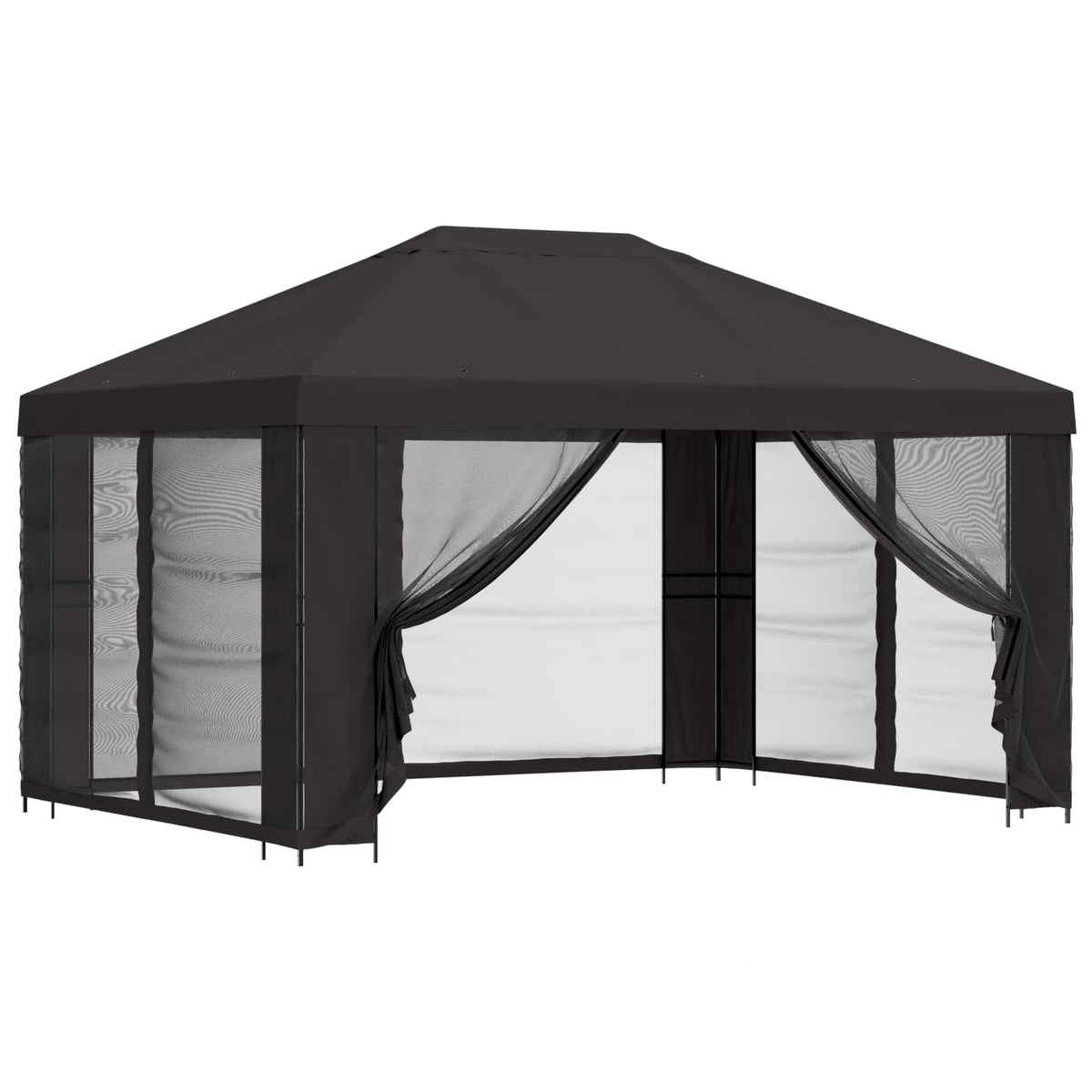 vidaXL Garden Gazebo with Sidewalls 4 x 3 m Anthracite 2