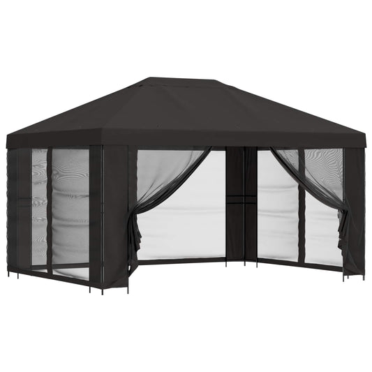 Garden Gazebo with Sidewalls 4 x 3 m Polyester and Steel with 4 sidewalls Anthracite