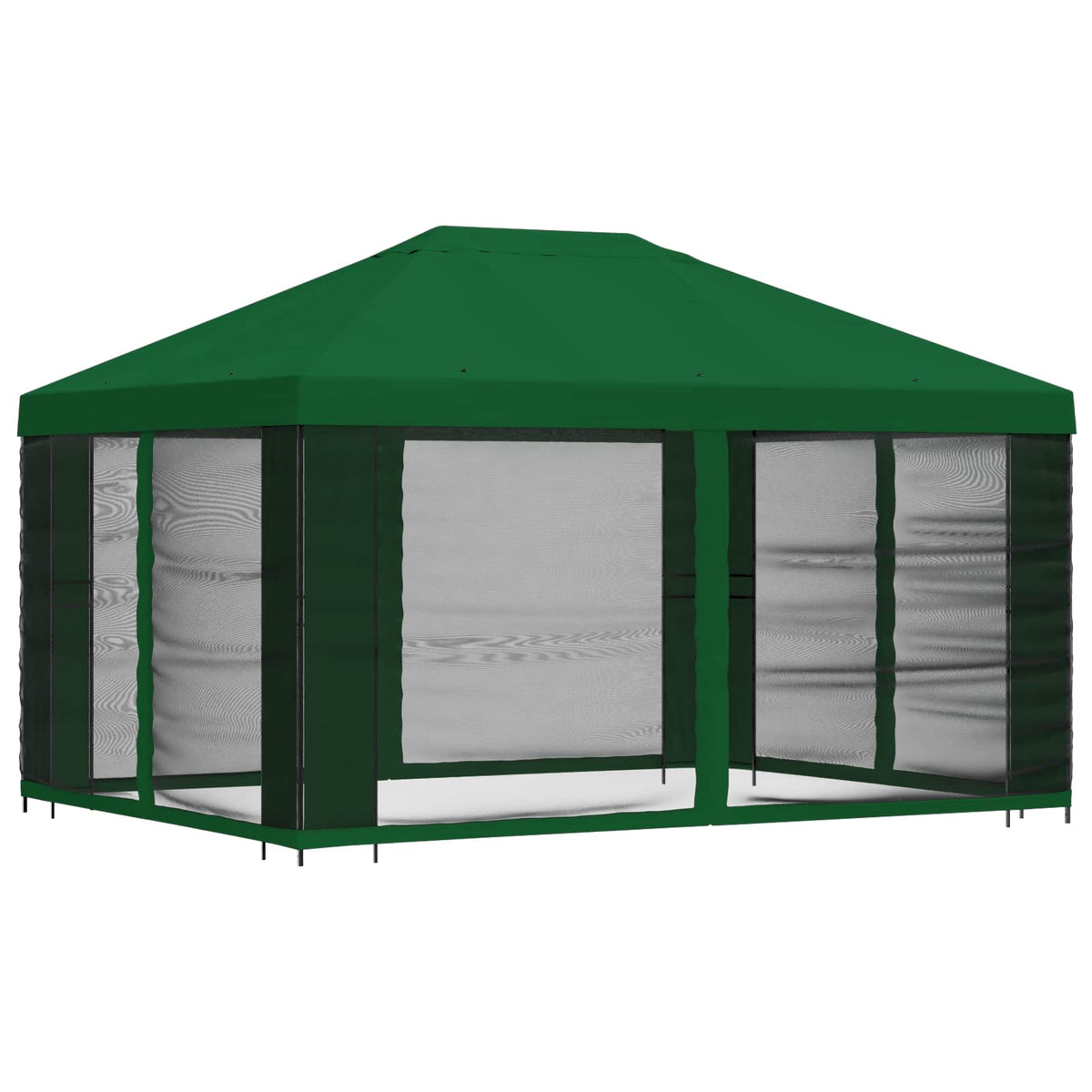vidaXL Garden Gazebo with Sidewalls 4 x 3 m Green Polyester and Steel 3