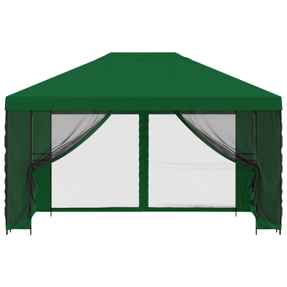 vidaXL Garden Gazebo with Sidewalls 4 x 3 m Green Polyester and Steel 5