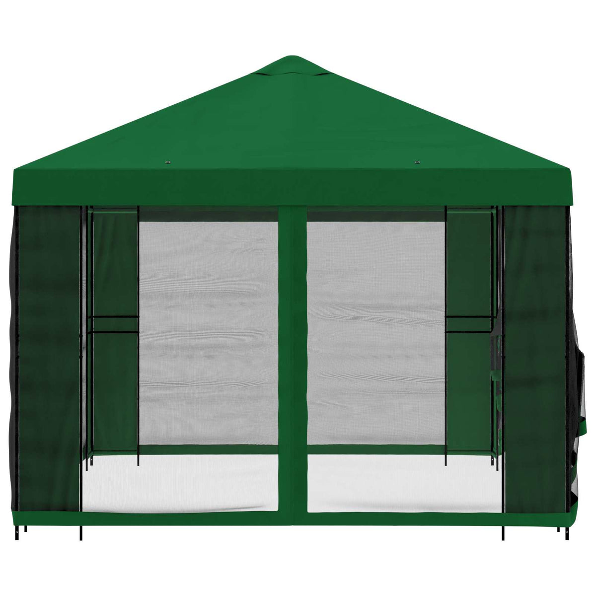 vidaXL Garden Gazebo with Sidewalls 4 x 3 m Green Polyester and Steel 6