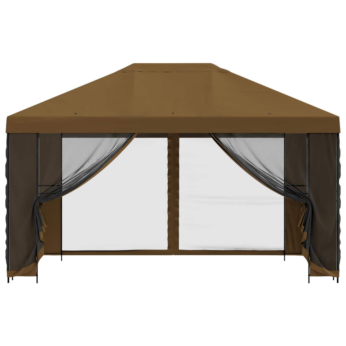 vidaXL Garden Gazebo with Sidewalls 4 x 3 m Taupe Polyester and Steel 5