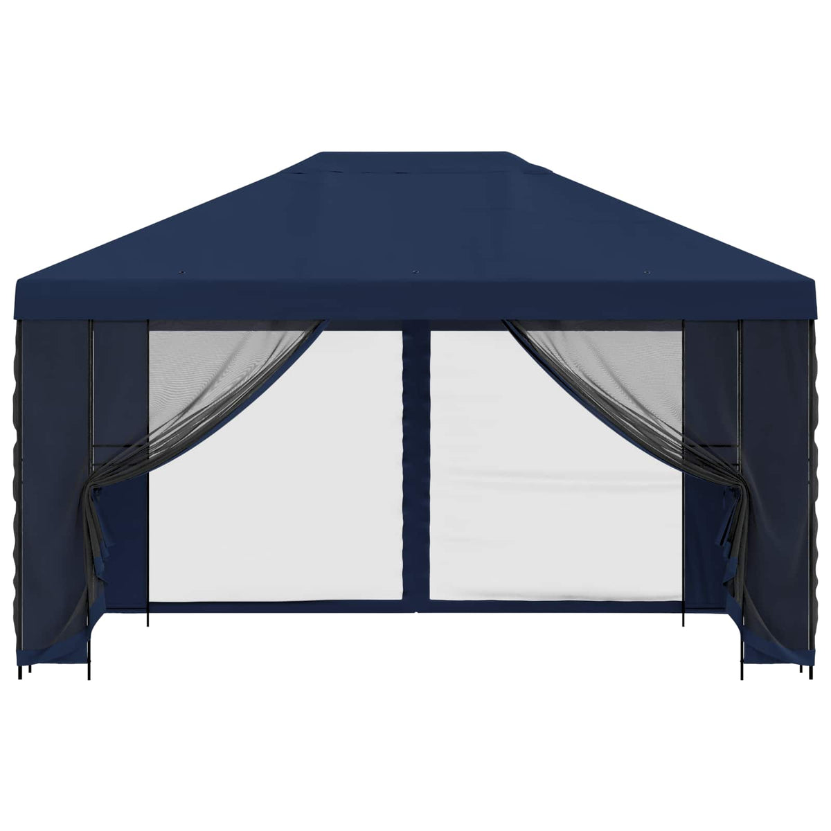 vidaXL Garden Gazebo with Sidewalls 4 x 3 m Blue Polyester and Steel 5