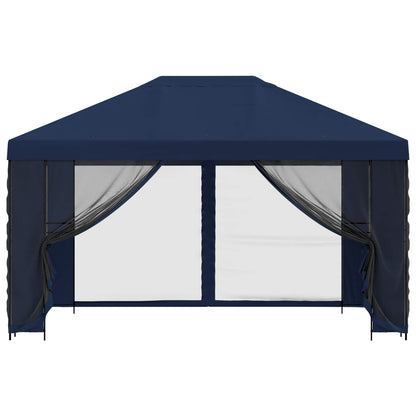 vidaXL Garden Gazebo with Sidewalls 4 x 3 m Blue Polyester and Steel 5