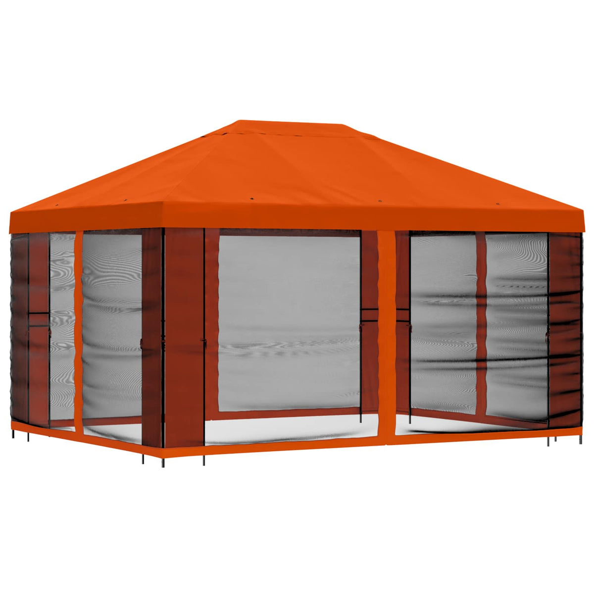 vidaXL Garden Gazebo with Sidewalls 4 x 3 m Orange Polyester and Steel 3