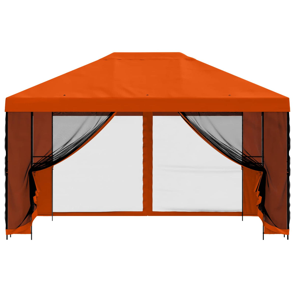 vidaXL Garden Gazebo with Sidewalls 4 x 3 m Orange Polyester and Steel 5