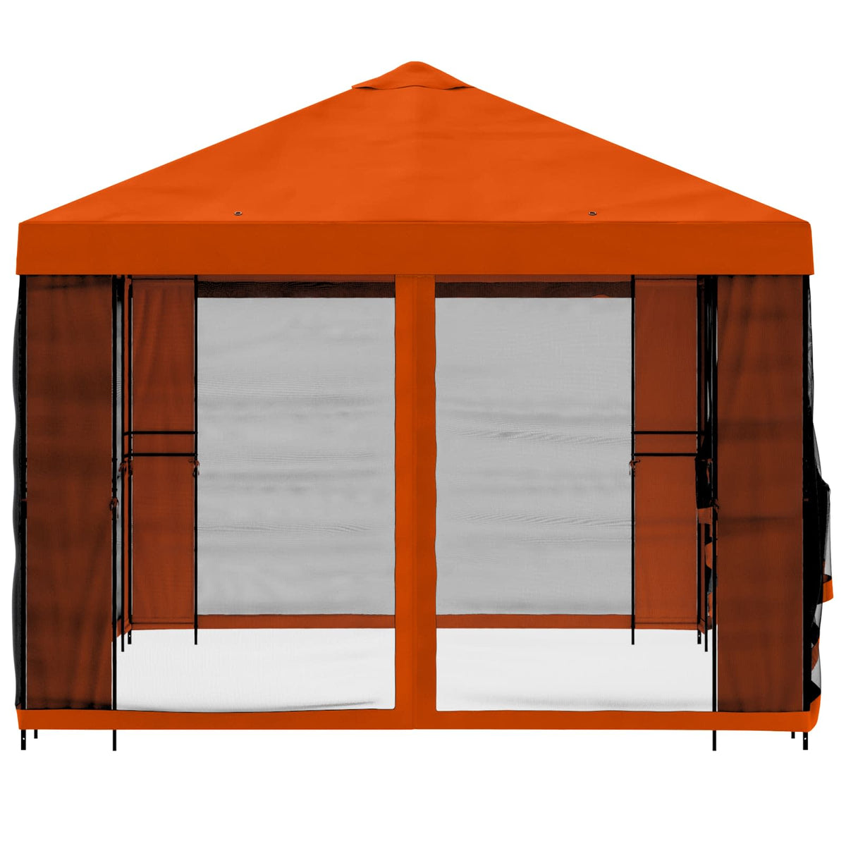 vidaXL Garden Gazebo with Sidewalls 4 x 3 m Orange Polyester and Steel 6