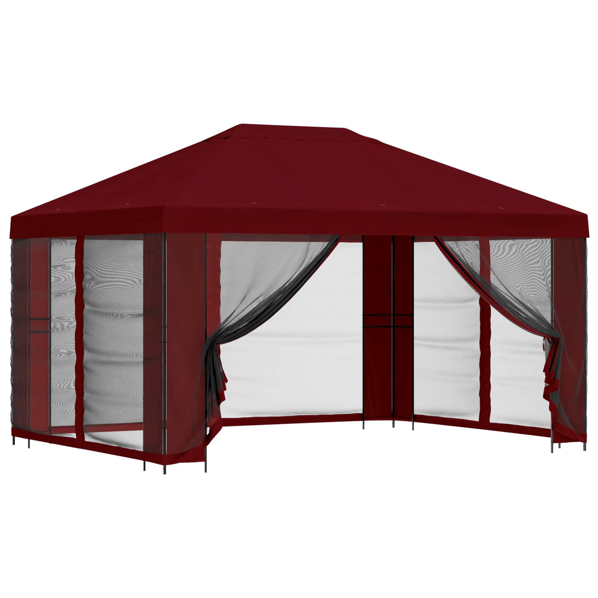 vidaXL Garden Gazebo with Sidewalls 4 x 3 m Burgundy 2