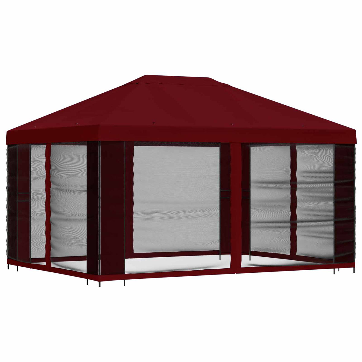 vidaXL Garden Gazebo with Sidewalls 4 x 3 m Burgundy 3