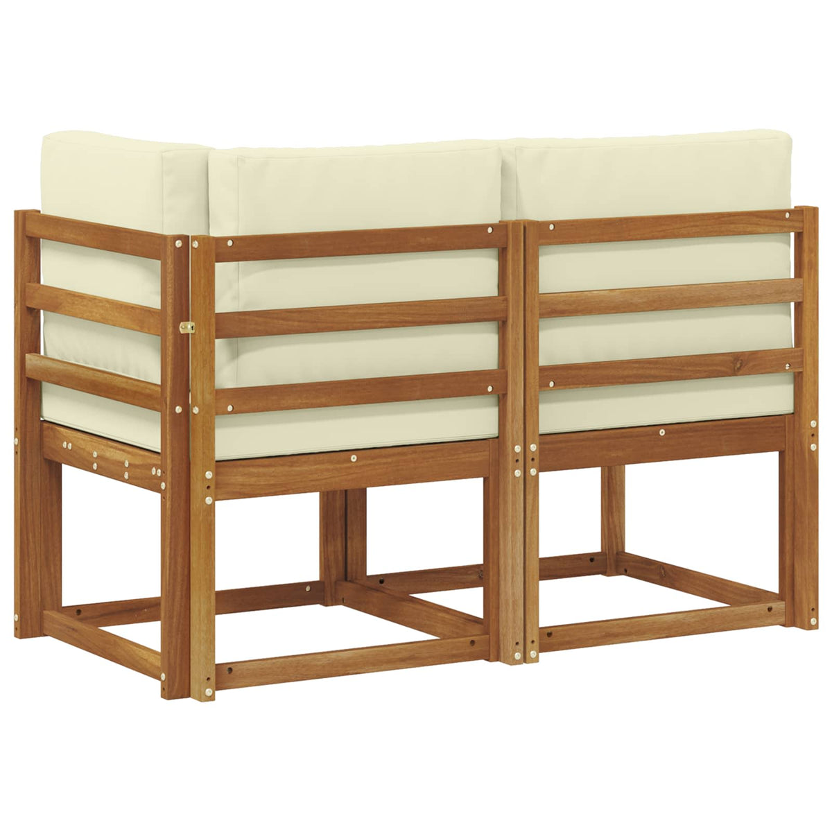Outdoor Middle and Corner Sofa 2 Piece Natural and cream 1x middle +1x corner