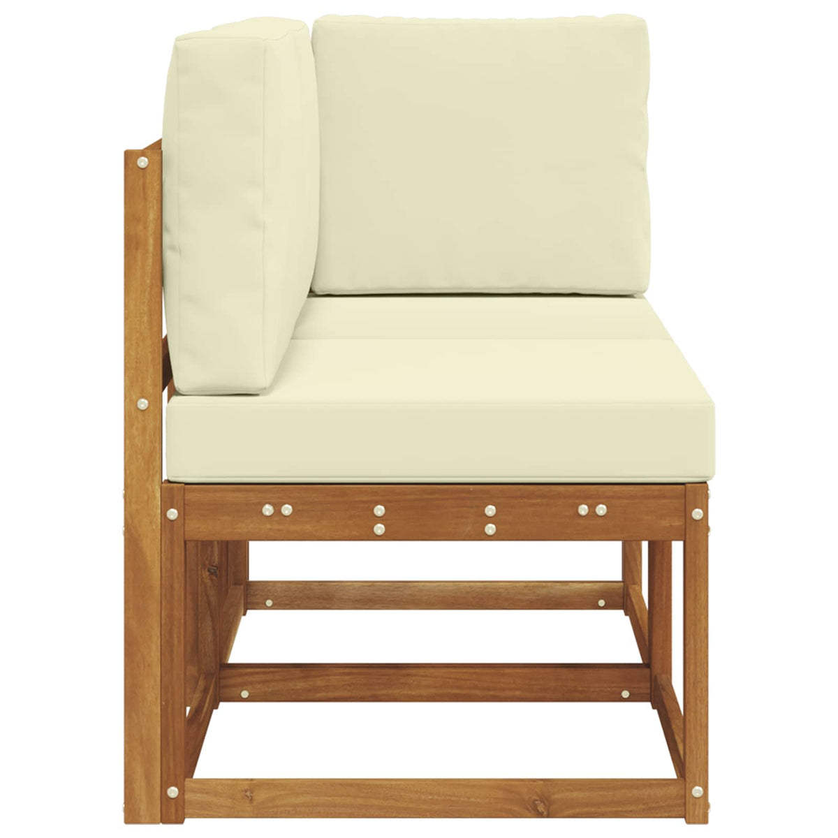 Outdoor Middle and Corner Sofa 2 Piece Natural and cream 1x middle +1x corner