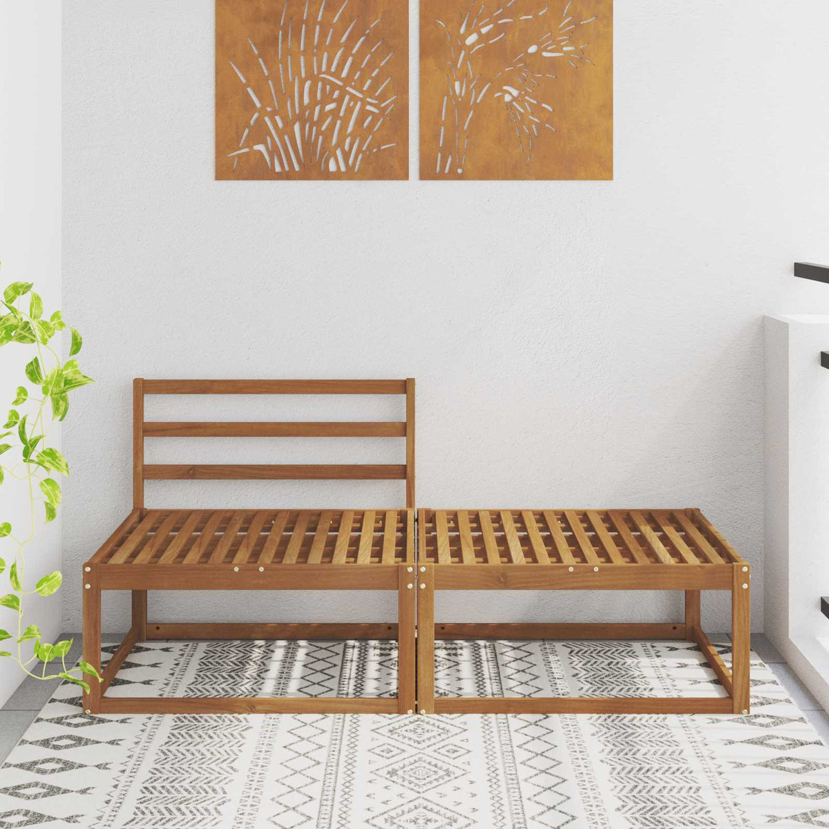 Sectional Sofa Units with Cushion 2 Piece Natural Natural Middle +footstool