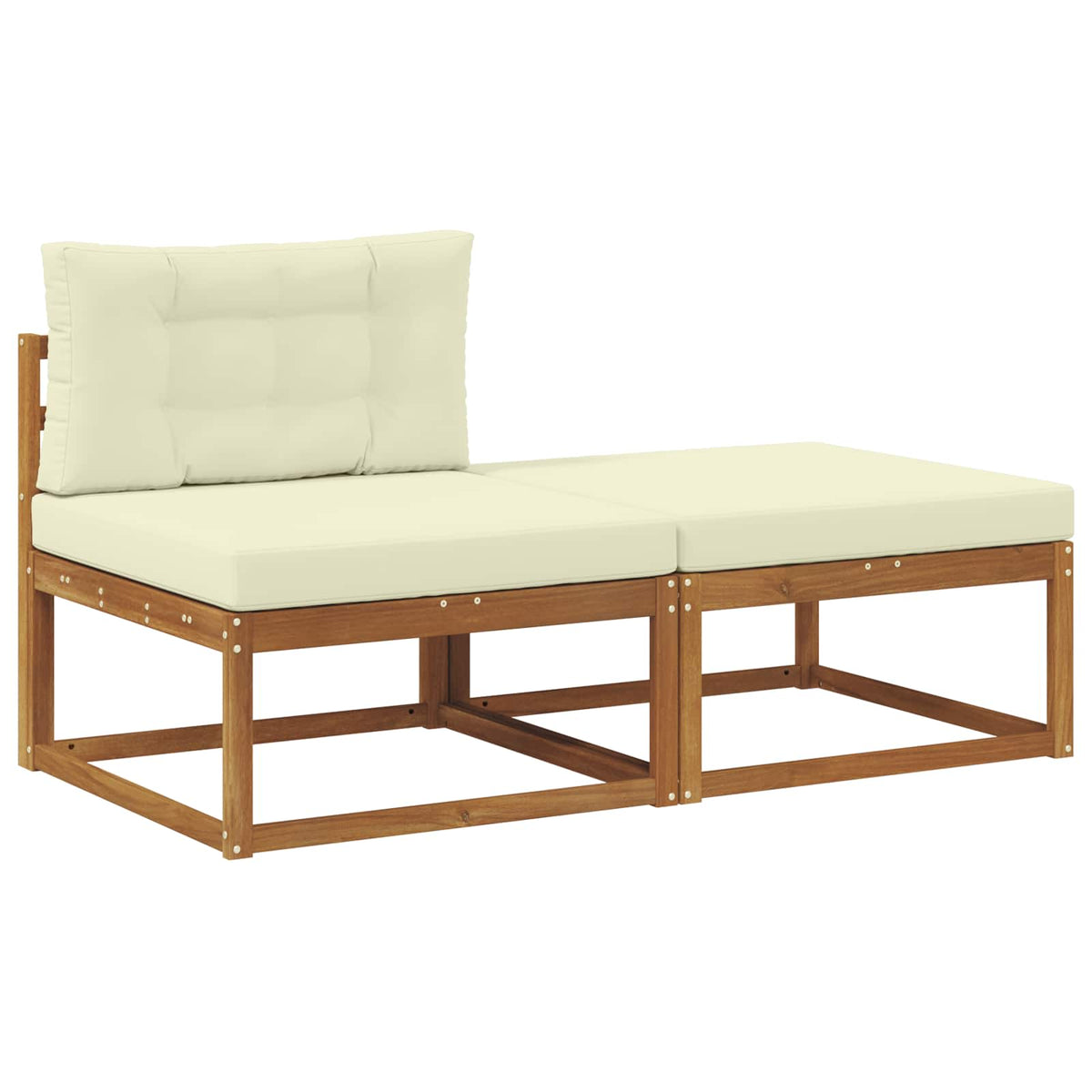 Sectional Sofa Units with Cushion 2 Piece Natural Natural and cream Middle +footstool