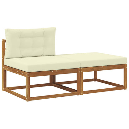 Sectional Sofa Units with Cushion 2 Piece Natural Natural and cream Middle +footstool