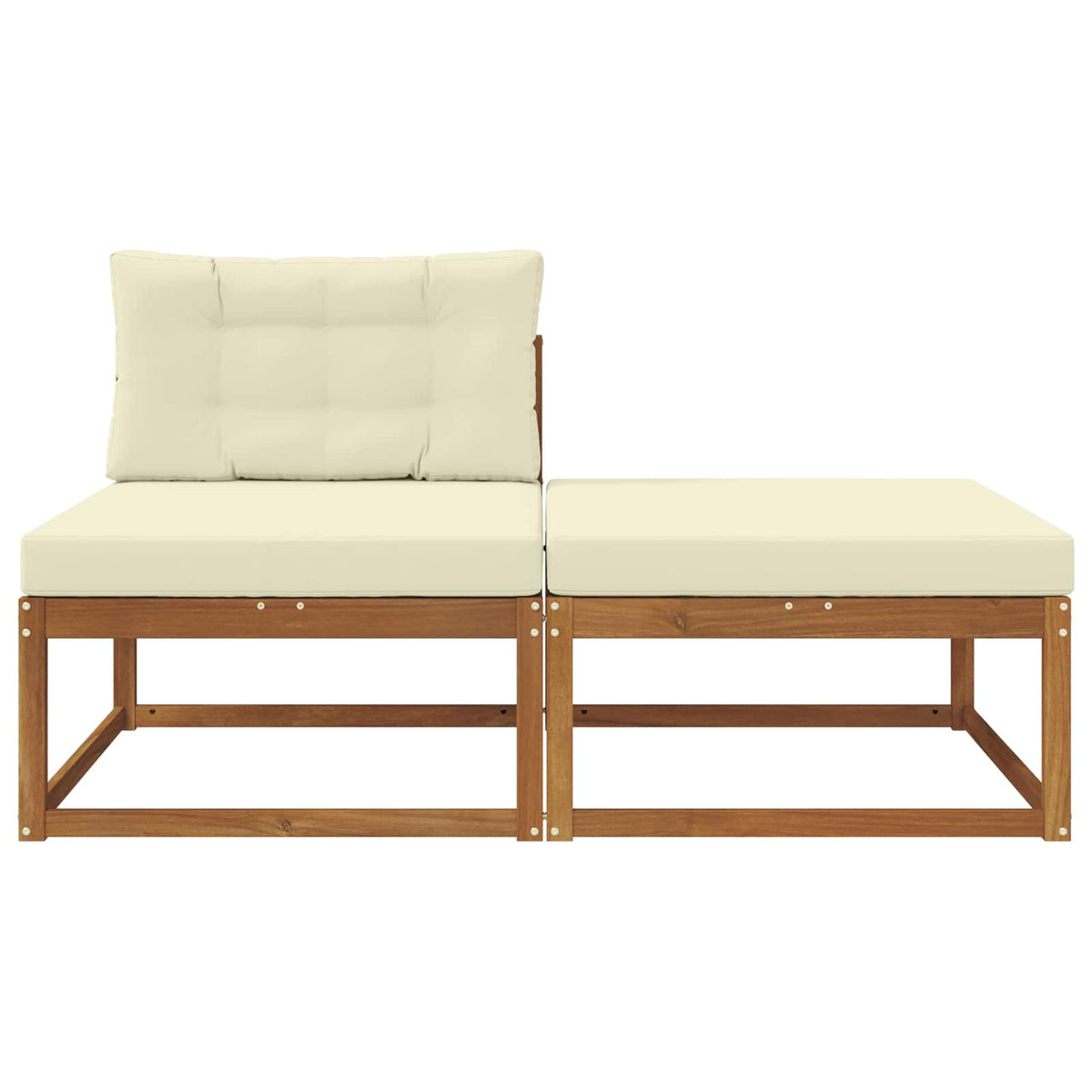 Sectional Sofa Units with Cushion 2 Piece Natural Natural and cream Middle +footstool