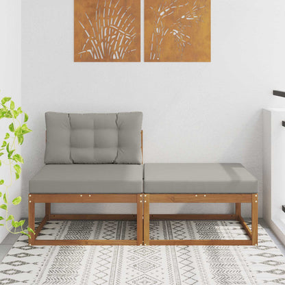 Sectional Sofa Units with Cushion 2 Piece Natural Natural and light grey Middle +footstool