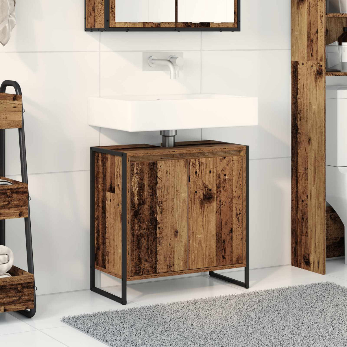 Bathroom Cabinet Engineered Wood Old wood 60 x 30 x 60 cm