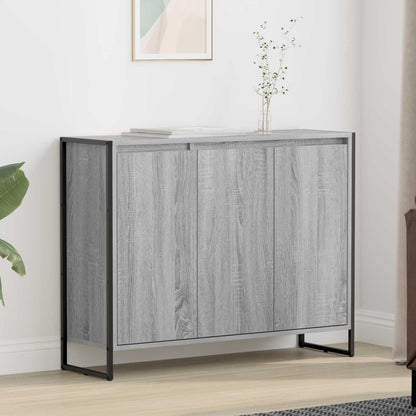 Side Cabinet 96.5 x 30 x 75.5 cm Engineered Wood Grey sonoma