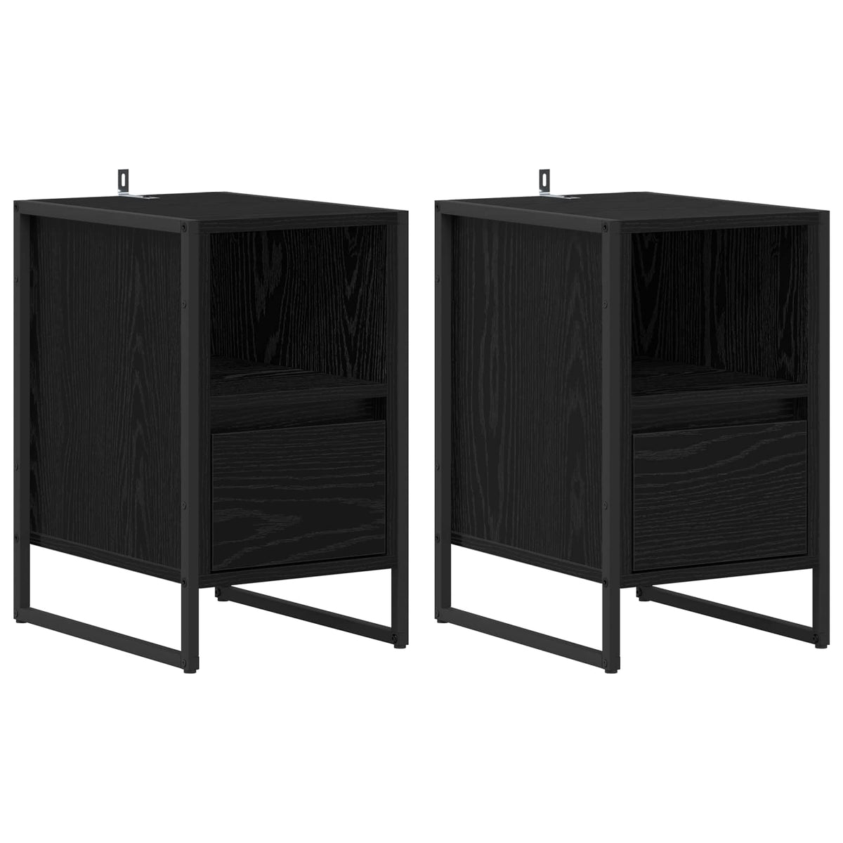 Bedside Table 39.5 x 30 x 50 cm Engineered Wood Black oak 2