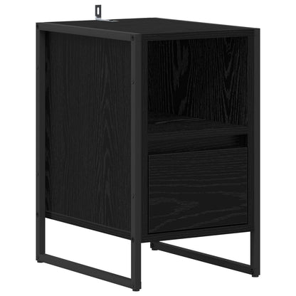 Bedside Table 39.5 x 30 x 50 cm Engineered Wood Black oak 2