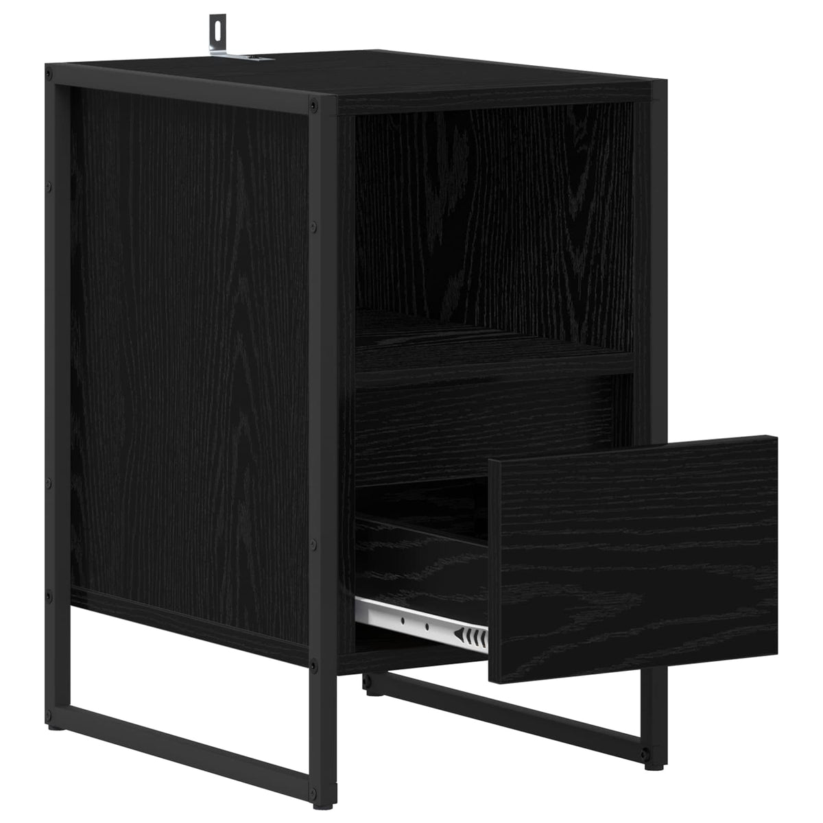Bedside Table 39.5 x 30 x 50 cm Engineered Wood Black oak 2