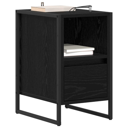 Bedside Table 39.5 x 30 x 50 cm Engineered Wood Black oak 2
