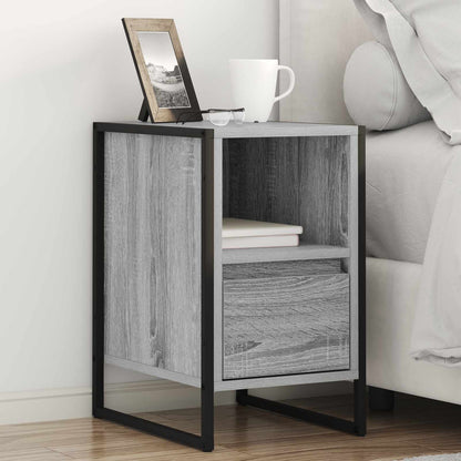 Bedside Table 39.5 x 30 x 50 cm Engineered Wood Grey sonoma 2