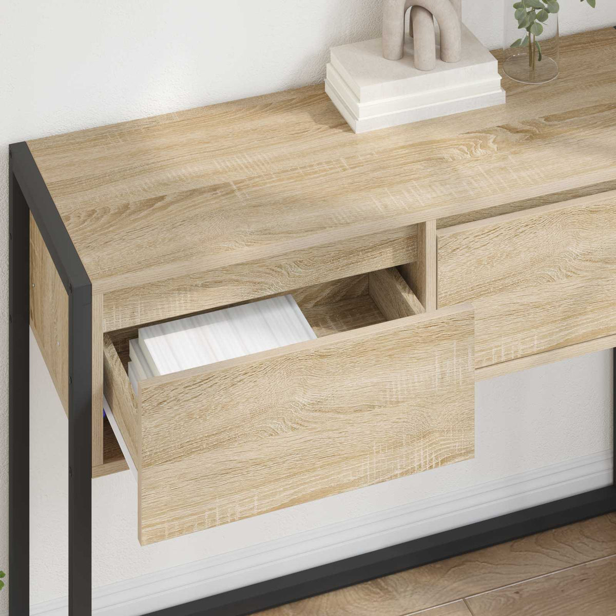 End Table 100 x 36 x 75 cm Engineered Wood Sonoma oak