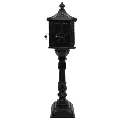 Standing Mailbox 42.5 x 29.5 x 117 cm Cast Aluminum Black