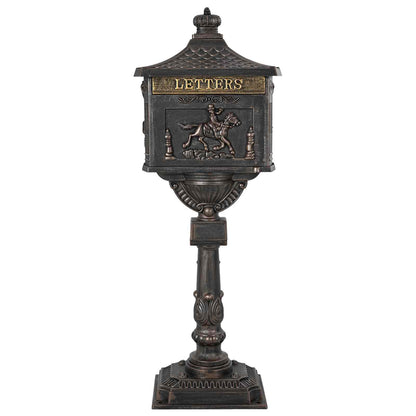 Standing Mailbox 42.5 x 29.5 x 117 cm Cast Aluminum Bronze